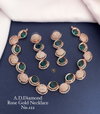 Silver And Rose Gold AD Diamond Necklace 4 Catalog
